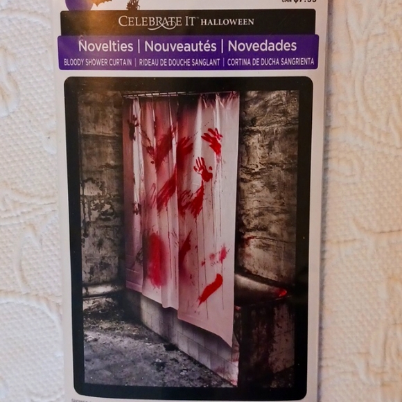 Celebrate It Other - Halloween Lot of 5 Bloody plastic shower curtains 70" x 72"